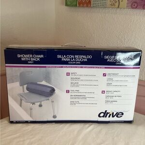 Drive medical bathroom safety shower chair w/ back light weight tool free new